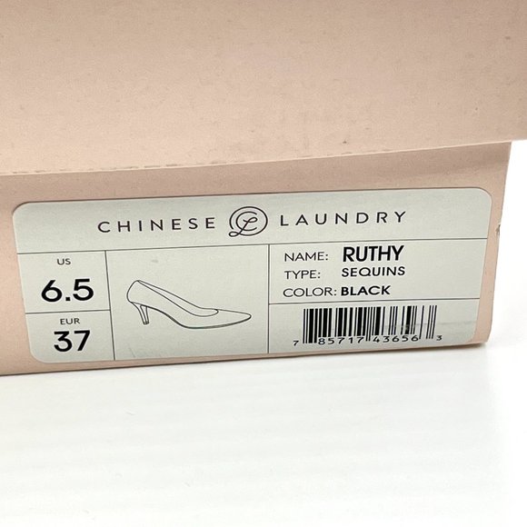 Chinese Laundry Size 6.5 Black Sequin Point Toe Stiletto Heel Dress Pumps Shoes - Picture 16 of 16